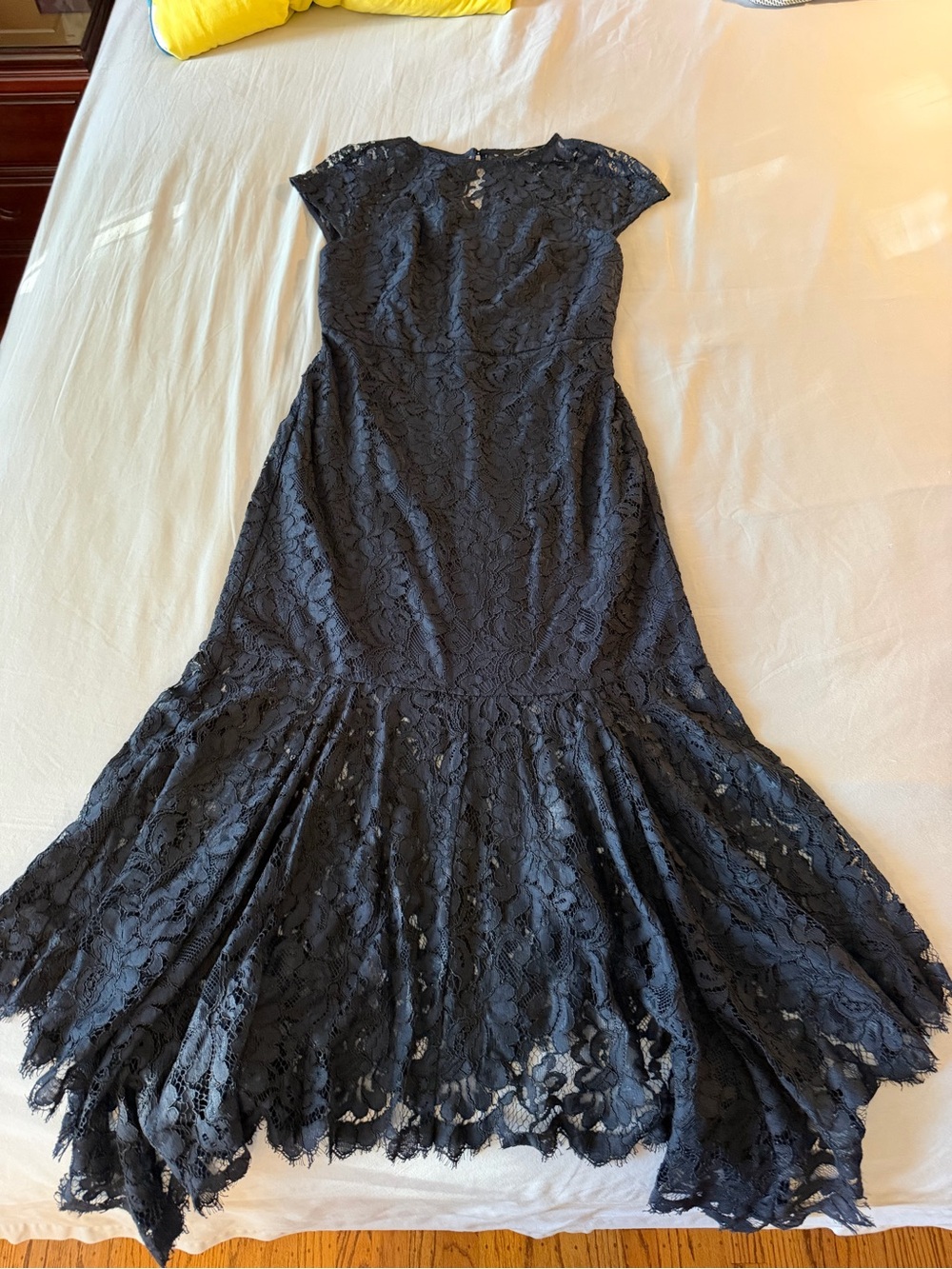 Banana Republic Black Lace Maxi Dress with Flared Hem